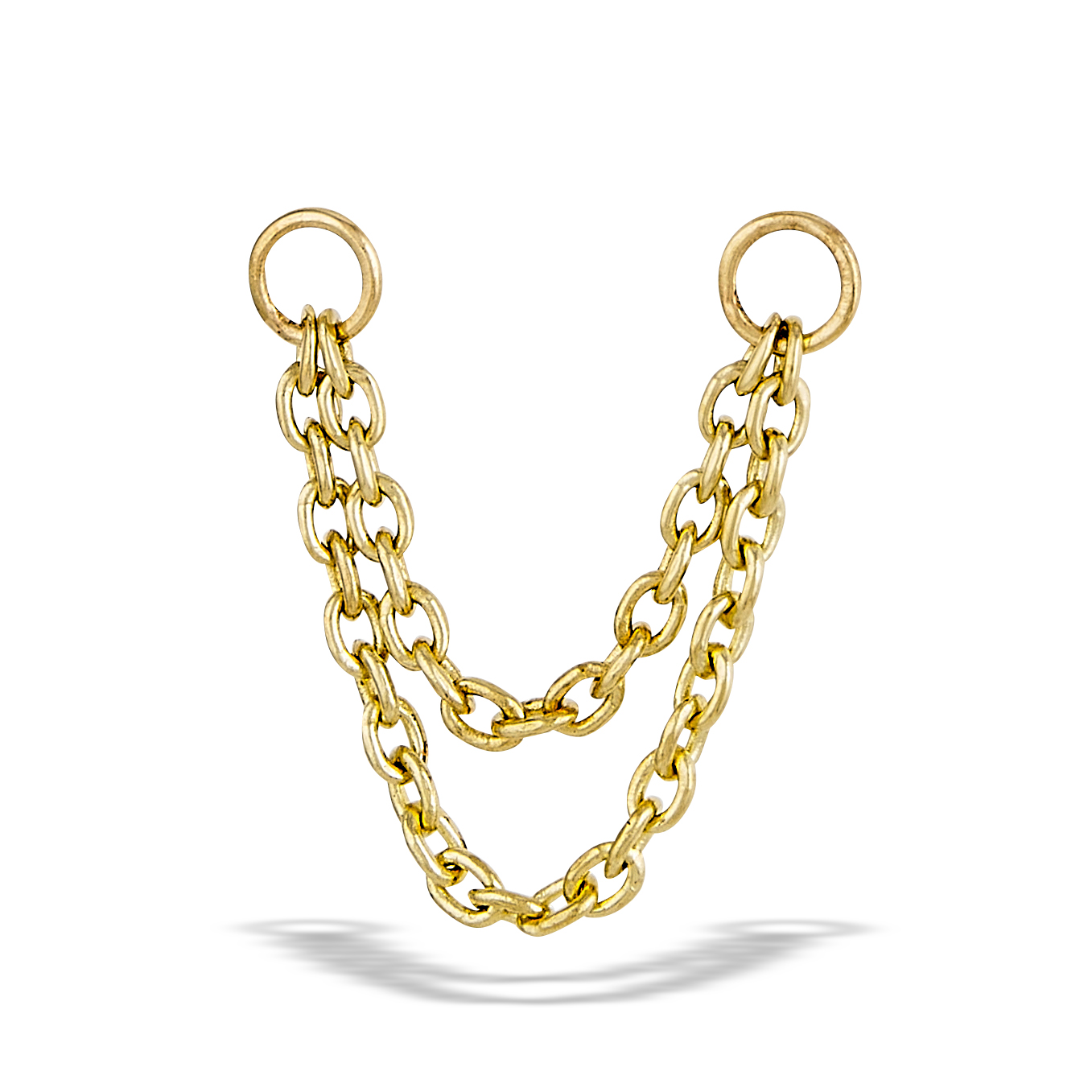 Double Rolo Chain Body Gems Gold Body Jewelry With Style
